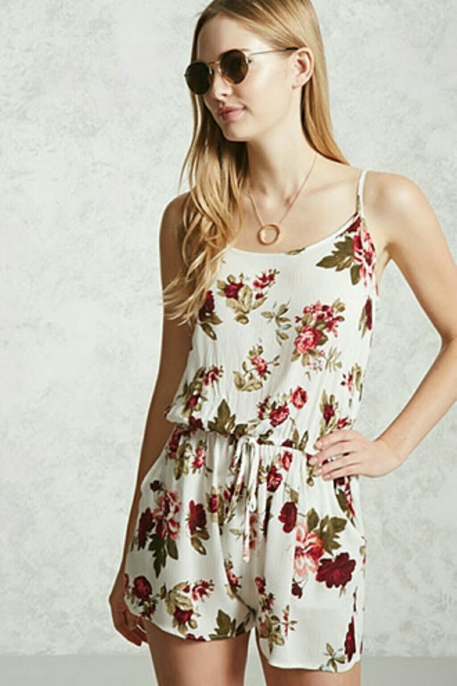 Forever 21 Floral Cami Romper