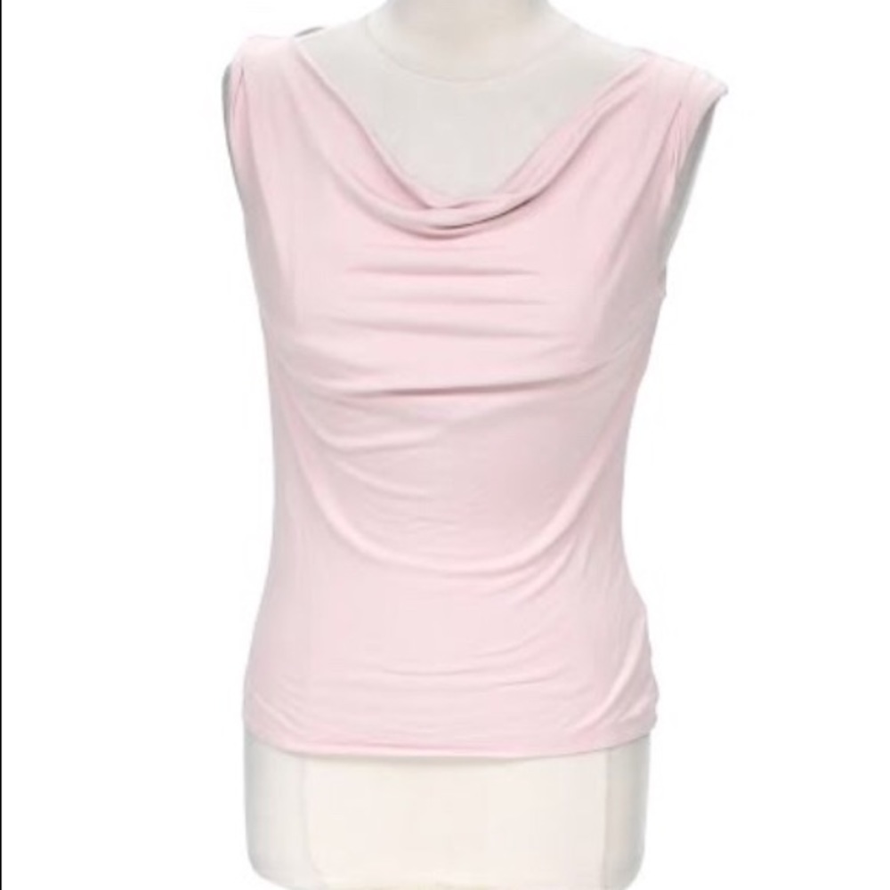 The Limited Pink Drape Neck Sleeveless Blouse