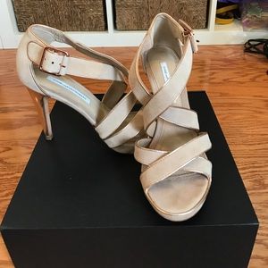 Diane Von Furstenberg Nude Jodi Strappy Heels