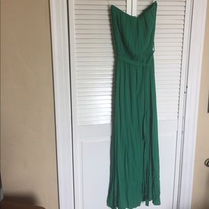 Sassy strapless elan nile green maxi dress