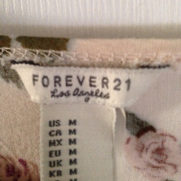 Forever 21 Dress Cream and Pink Floral Size M - Picture 4 of 4