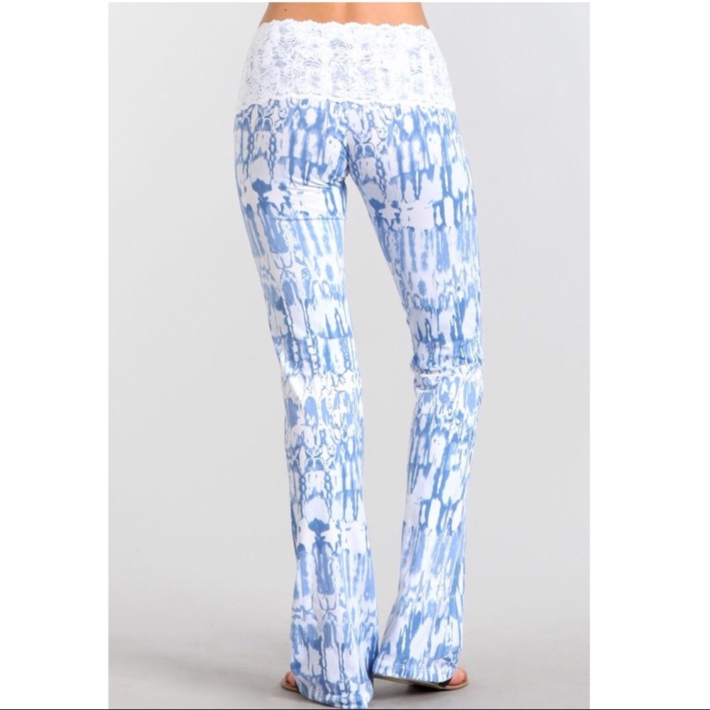 🚨LAST🚨ASHTON lace detail lounge pants -BLUE - Picture 2 of 3