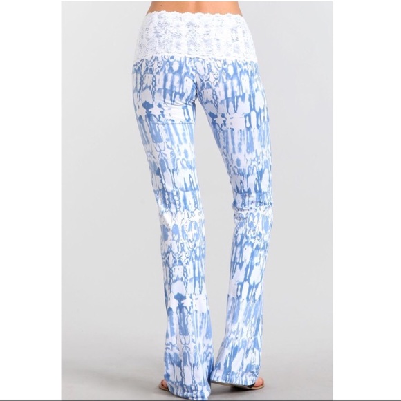 🚨LAST🚨ASHTON lace detail lounge pants -BLUE - Picture 2 of 3