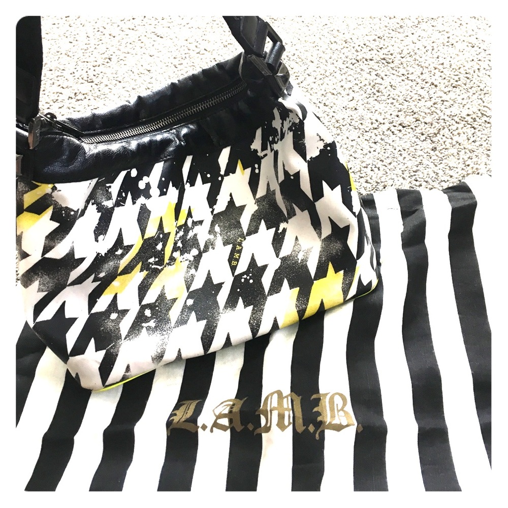L.A.M.B Neon Houndstooth Shoulder Bag