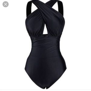 Cupshe deep feelings swimsuit black nwt xl