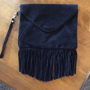 TOMS Suede Clutch with Fringe NWT