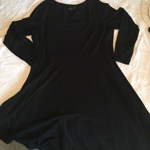 Black Square Neck Asos Curve Long Sleeve Skater