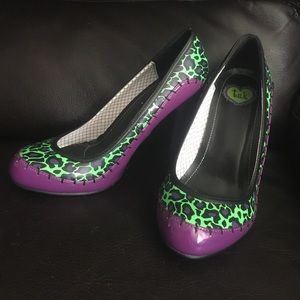T.U.K. Green and Purple Leopard Print Heels T.U.K. Green and Purple Leopard Print Heels