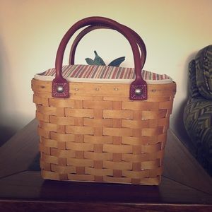 Authentic Longaberger handmade basket purse.