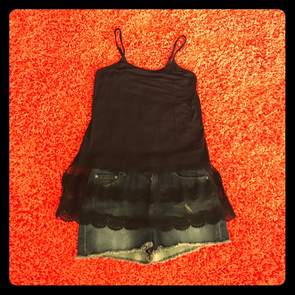Black lace cami