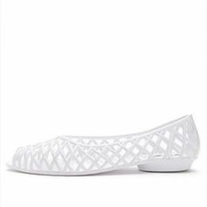 NEW American Apparel White Lattice Jelly Flats