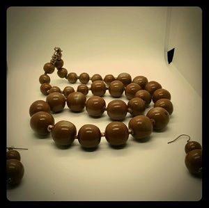 Brown Beaded Necklace Set