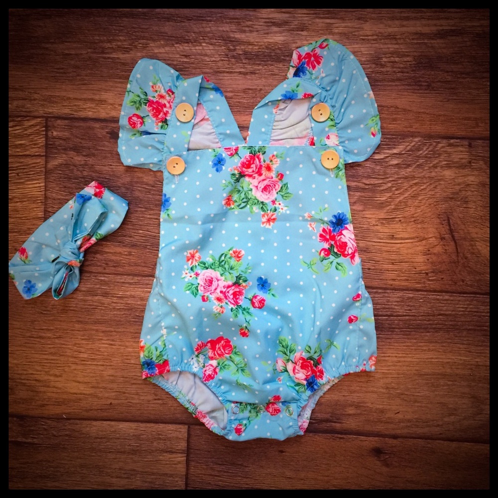 Hand stitched Baby Romper. NWOT