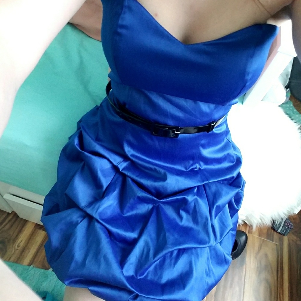 Mini Blue Ruffle Dress