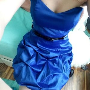 Mini Blue Ruffle Dress