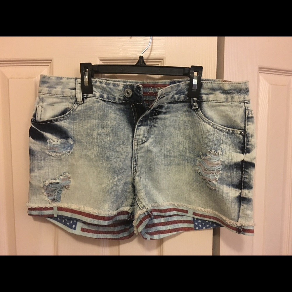 Vanilla star allover print American denim shorts