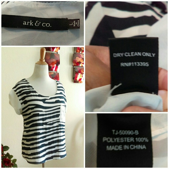 Ark & Co Tops - Navy Blue & White Zebra Stripped Top Ark & Co Tops - Navy Blue & White Zebra Stripped Top