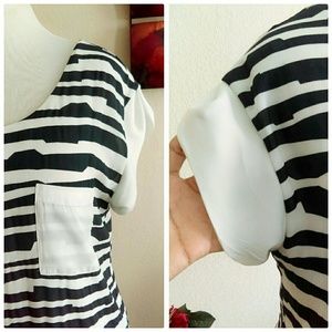 Ark & Co Tops - Navy Blue & White Zebra Stripped Top Ark & Co Tops - Navy Blue & White Zebra Stripped Top
