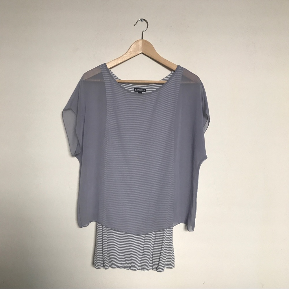 EXPRESS Sheer Top With Striped Tank