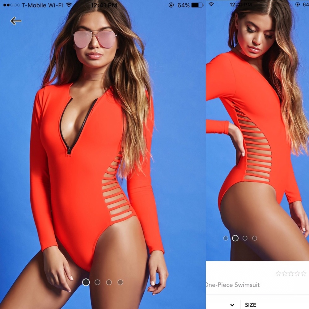 F21 ladder cut-out one piece swimsuit. NWT