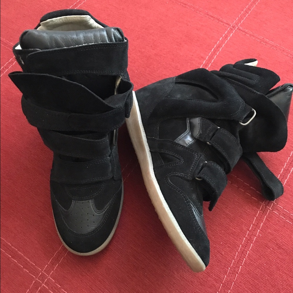 Isabel Marant Beckett Calfskin Suede Sneakers
