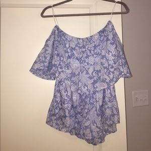 Blue flower romper