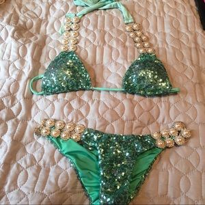 Pinkini 2 piece bikini teal