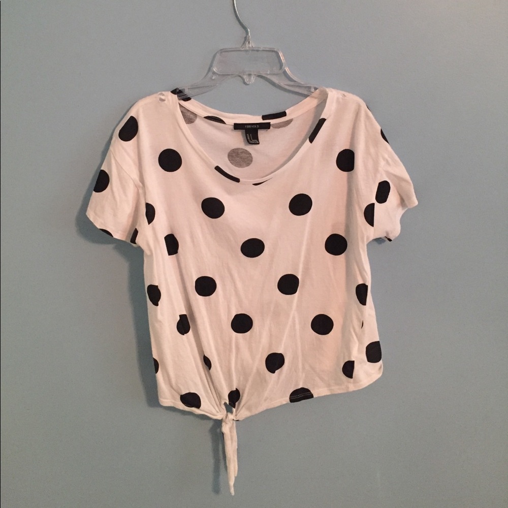 Black and White Polka Dot Tie Shirt
