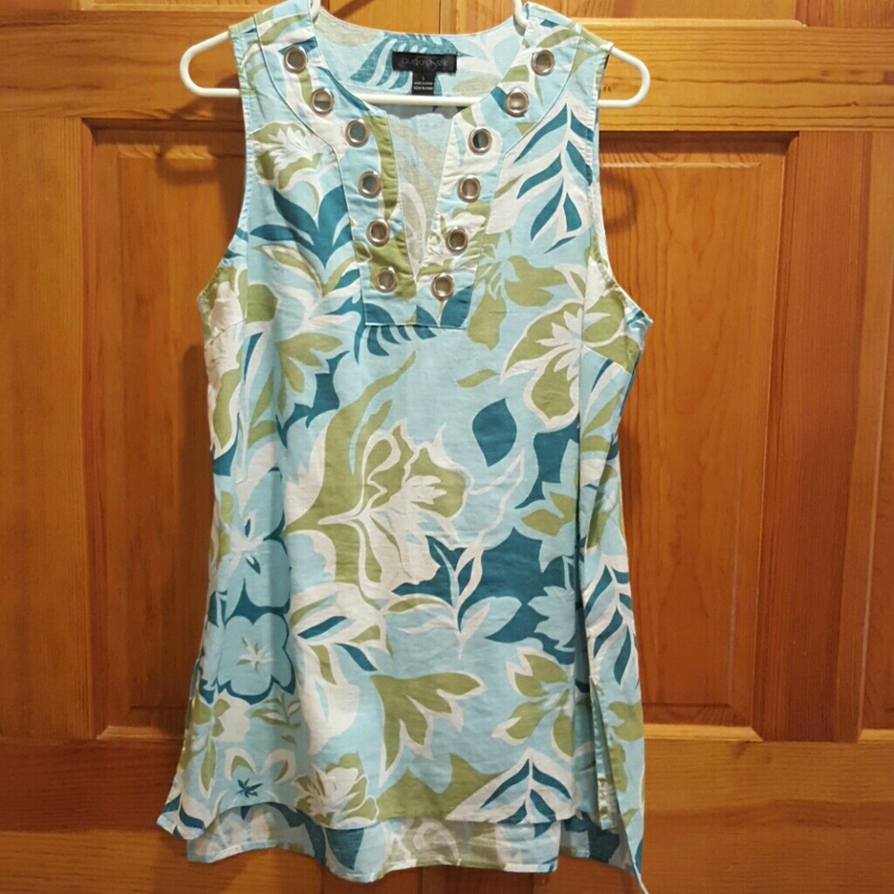 Sleeveless grommet tunic