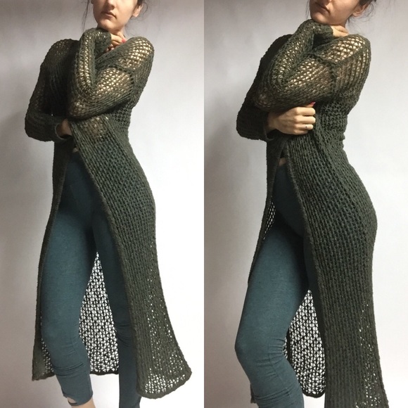 American Eagle Outfitters Sweaters Olive Green Floor Length