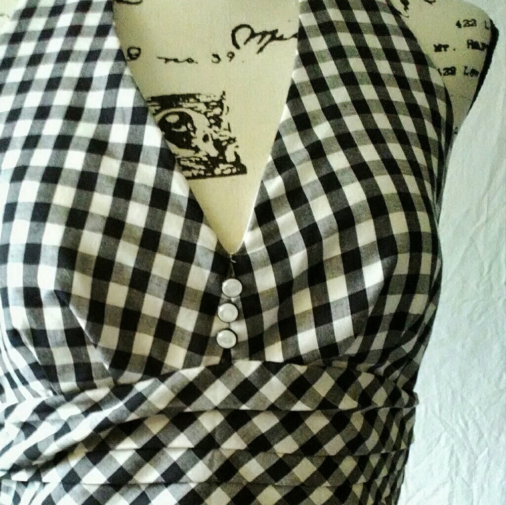 Vintage Pin Up Rockabilly Checker Dress 10 - Picture 3 of 4