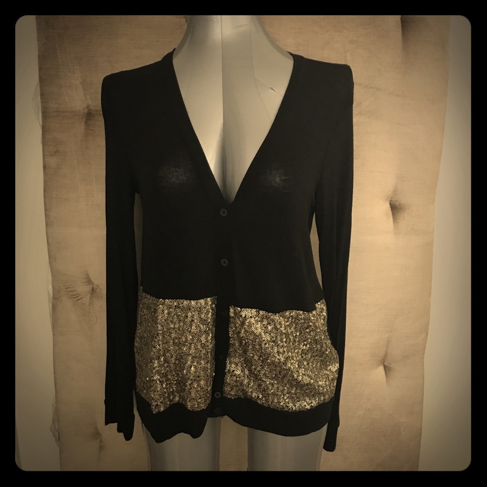 Black cardigan with sequin detail