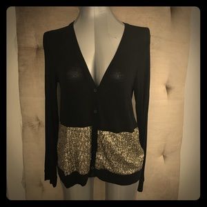 Black cardigan with sequin detail