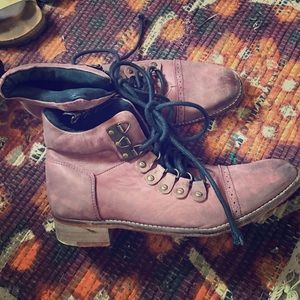 Free People rose-colored booties