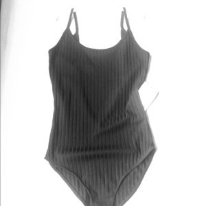 NWT ZARA ribbed black bodysuit w/low cut back