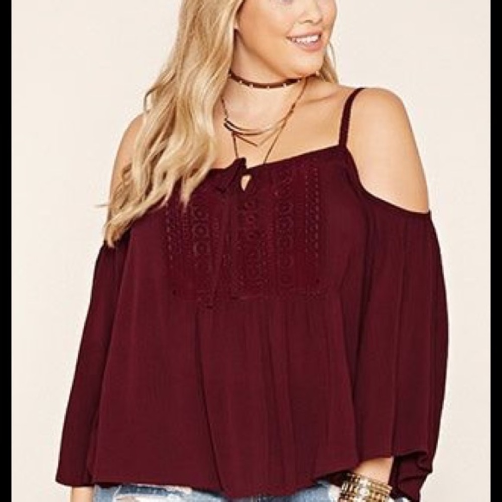 Bohemian / Boho Off Shoulder Forever 21 Plus Top