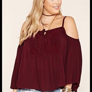 Bohemian / Boho Off Shoulder Forever 21 Plus Top
