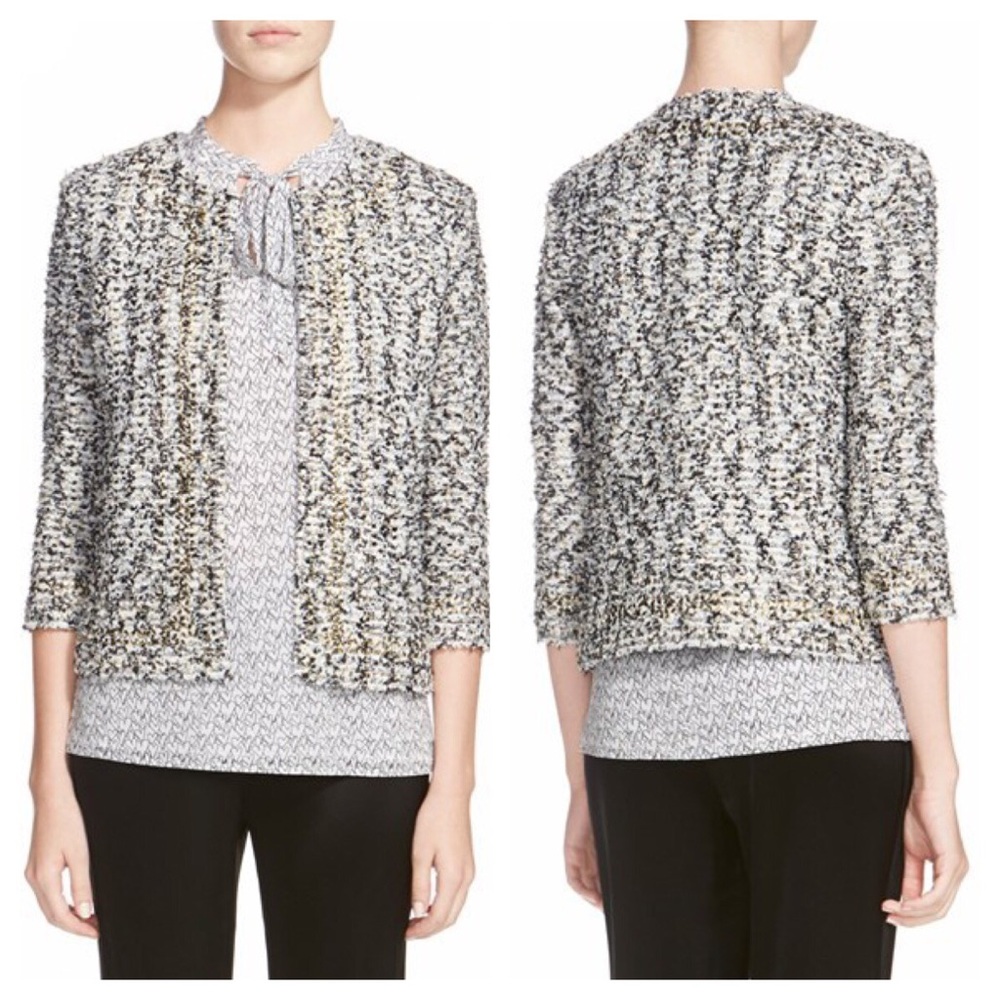 St. John Couture Amour Embellished Tweed Jacket 8