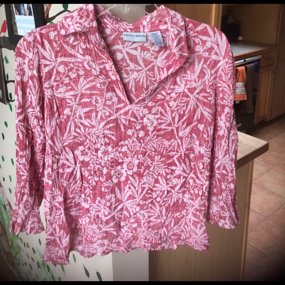 Crêpe blouse three-quarter sleeves