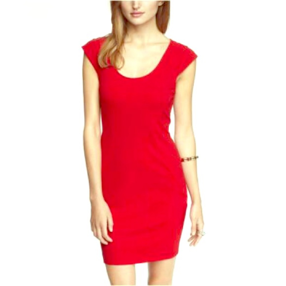 Express Cap Sleeve Bodycon Dress in Red