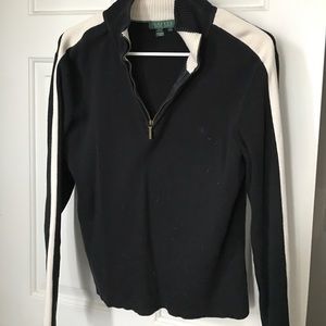 Ralph Lauren RLL striped quarter zip sweater