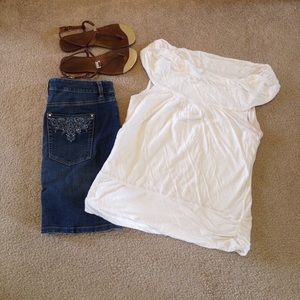 WHBM white off shoulder top