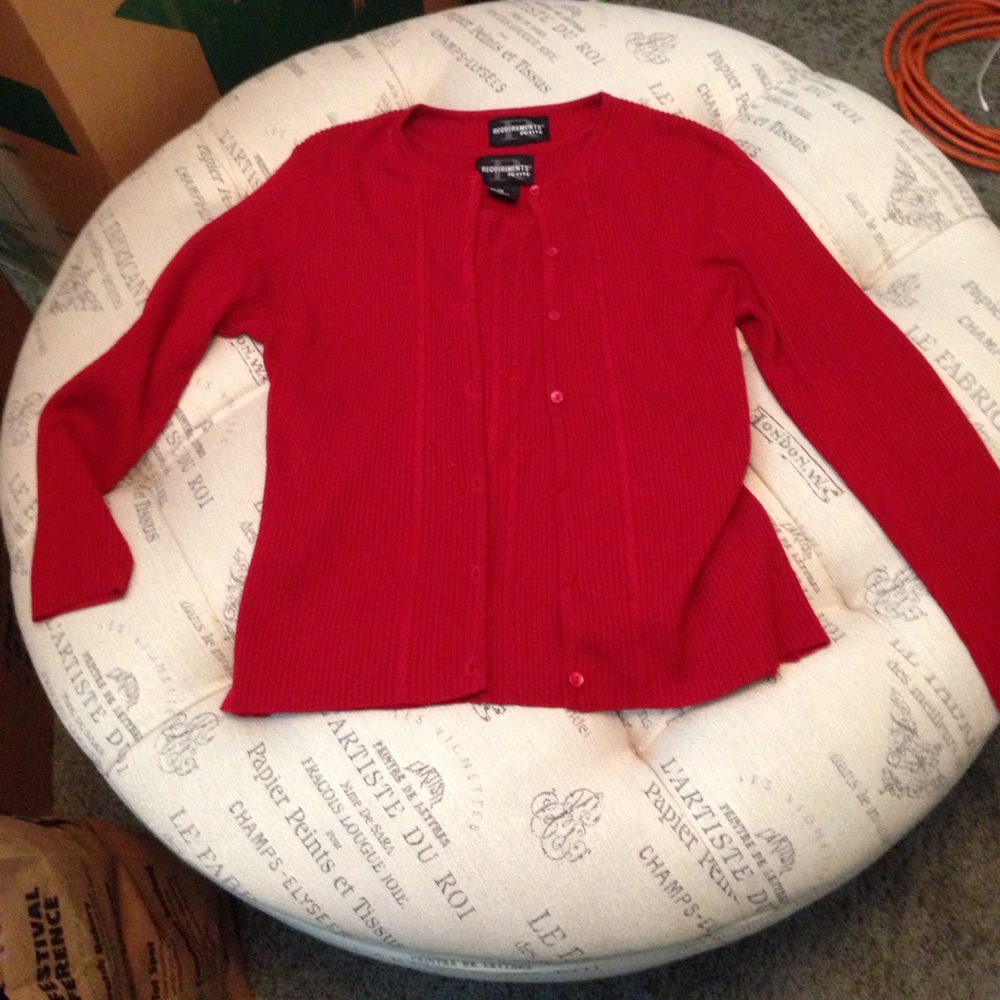 Red tank and sweater set
