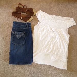 WHBM Jean Skirt
