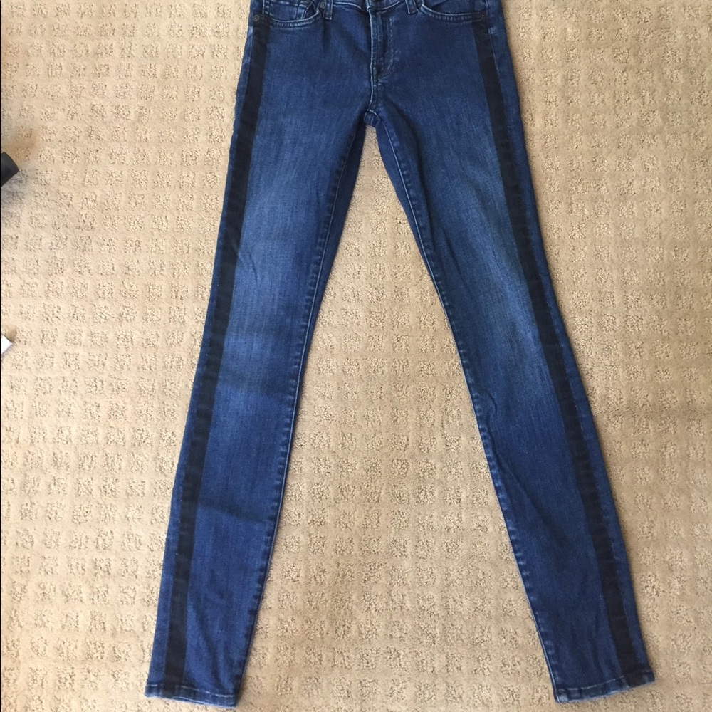 Seven skinny jeans with a black tuxedo line!