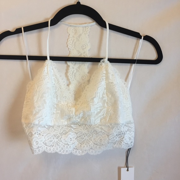 S-L Sexy Ivory Lace Bra top w/ a T-bar back - Picture 4 of 6