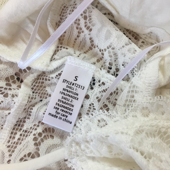 S-L Sexy Ivory Lace Bra top w/ a T-bar back - Picture 5 of 6