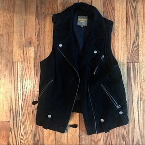 Leather/Suede Moto Vest