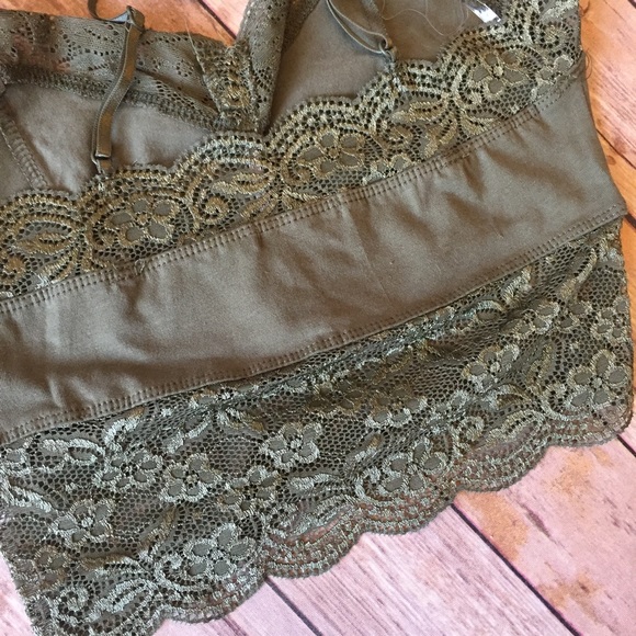Lace Bandeau Top - Military - Picture 3 of 6
