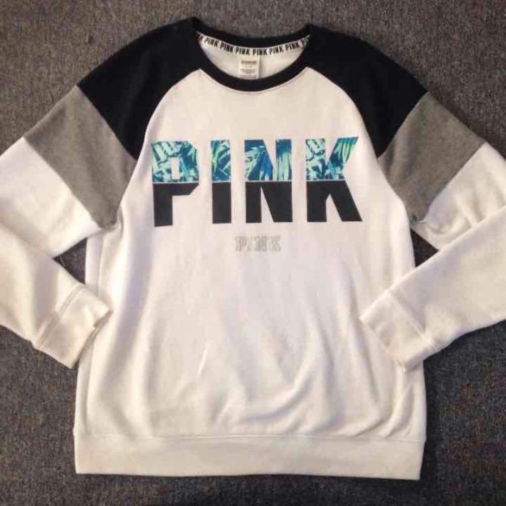 VS PINK TROPICAL PRINT SWEATSHIRT